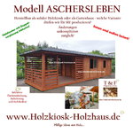 Holzhaus Gartenhaus Kiosk Holz Holzkiosk Verkaufshaus Verkaufshütte Biergarten Gartenlaube ASCHERSLEBEN