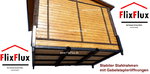 Faltbare klappbare Markthütte Verkaufshütte Eventhütte Holzhütte auf Stahlrahmen mit Gabelstapleröffnungen