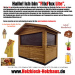 Markthütte Verkaufshütte Eventhütte Holzhütte auf Stahlrahmen Modell "FlixFlux lite"