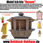 Verkaufspavillon Gastropavillon sechseckig Holzkiosk Markthütte Verkaufshütte Verkaufsstand Holzhütte Eventhütte Modell "HUSUM"