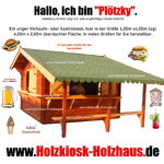 Markthuette, Kiosk, Biergarten, Gartenhaus, Verkaufsstand, Verkaufshuette, Holzhaus mit Reetdach in individuellem Design