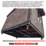 Markthuette Verkaufshuette Eventhuette Holzhuette Holzkiosk Imbisshuette auf Stahlrahmen mit Schwerlastrollen