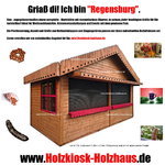 Markthuette, Kiosk, Biergarten, Gartenhaus, Verkaufsstand, Verkaufshuette, Holzhaus mit Reetdach in individuellem Design